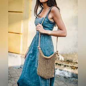 Zara Linen Midi Dress size Medium